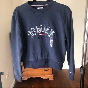 Tommy Hilfiger Jeans Embroidered Logo Navy Crew Neck Sweatshirt